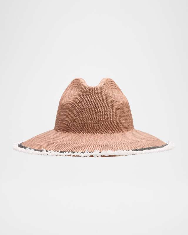Straw Hat W/ Beaded Trim